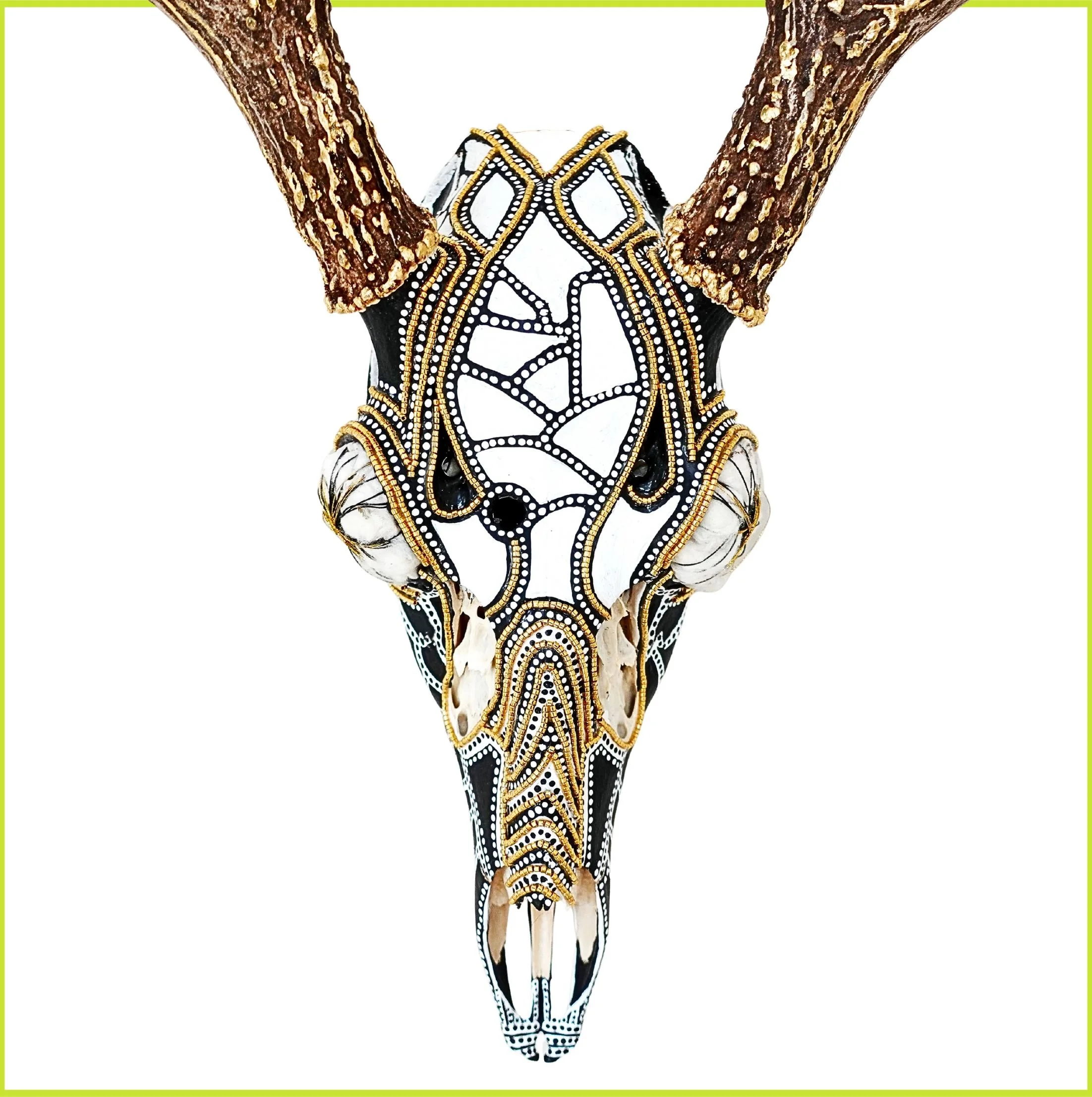 Bring Magic Home: El Olvidado Intricately Adorned Deer Skull by